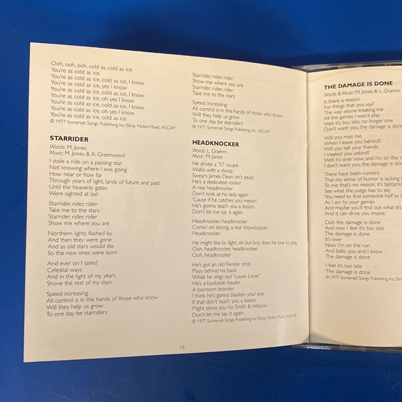 Foreigner : Self Titled (CD) : 14 Tracks (Like New Condition) with Lyrics - Picture 3 of 5